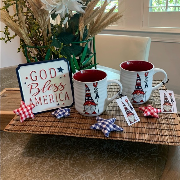 SHEFFIELD HOME USA GNOME PATRIOTIC MUGS